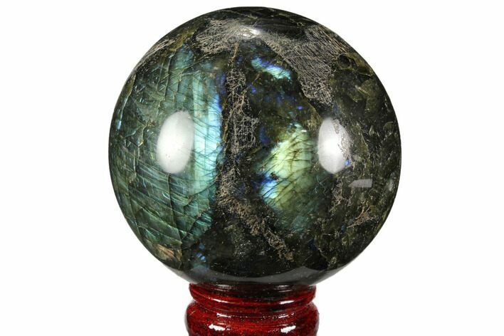 Bargain, Flashy, Polished Labradorite Sphere - Great Color Play #99389